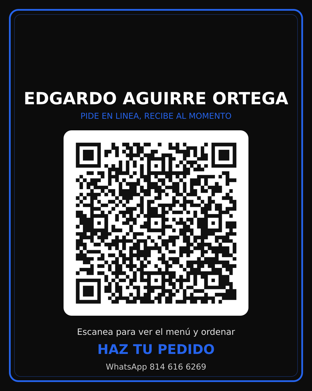 Cartel QR de Edgardo Aguirre Ortega